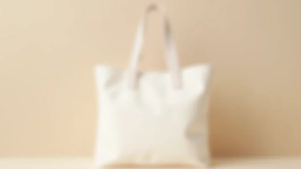 Minimalist Canvas Tote in cream, folded tidily