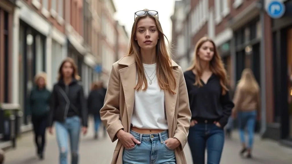 Amsterdam casual fashion scene with young people dressed in everyday outfits