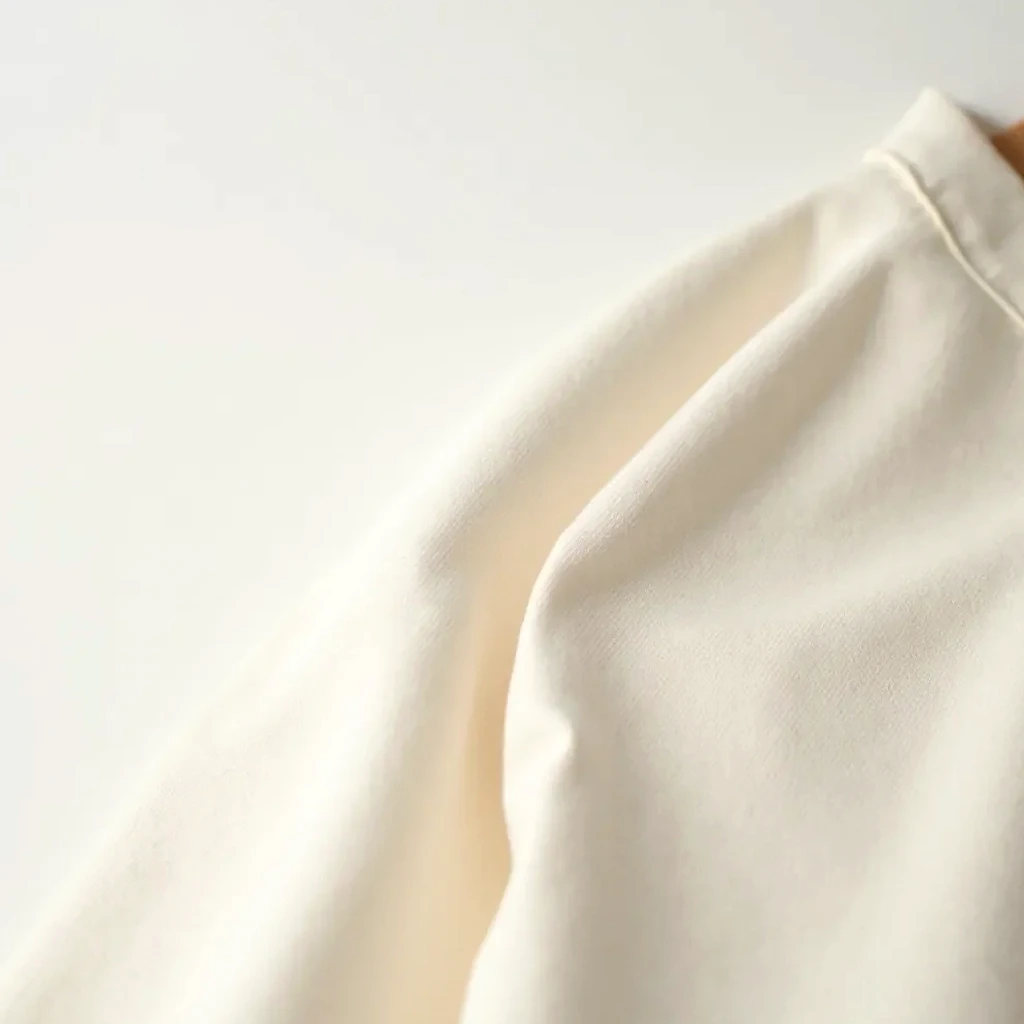 Close-up of a cream canvas tote showing the double-stitched reinforced handles and natural cotton weave texture